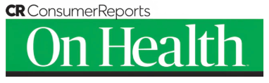 Consumer Reports On Health magazine logo with green background and white text