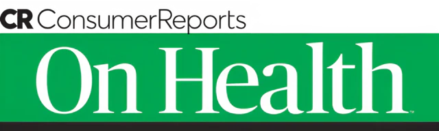 Consumer Reports On Health magazine cover with green background and white text